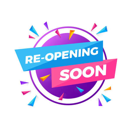 Opening Soon Sign | Reopening Soon | Grand Opening Soonのイラスト素材