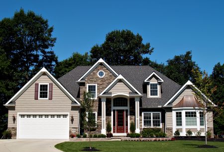 Large, newly constructed home in a suburb of Cleveland Ohioの写真素材