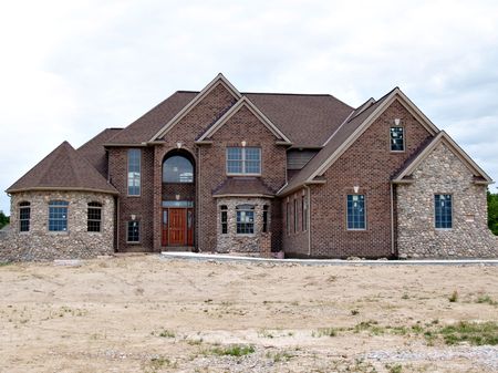 Large, newly constructed home in a suburb of Cleveland Ohioの写真素材