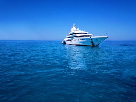 white yacht in the ocean in clear weather 123