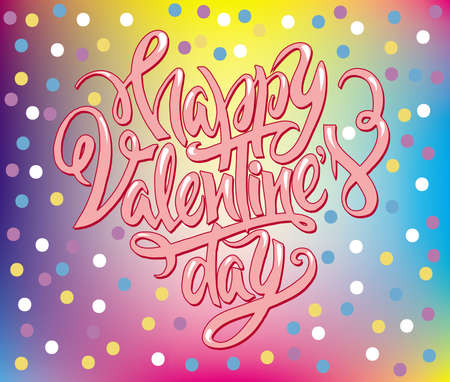 Happy Valentine's Colorful Letteringのイラスト素材