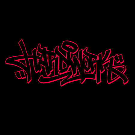 Vector hand drawn motivational quote. Handwritten work hard lettering text.decorative inscription in graffiti styleのイラスト素材