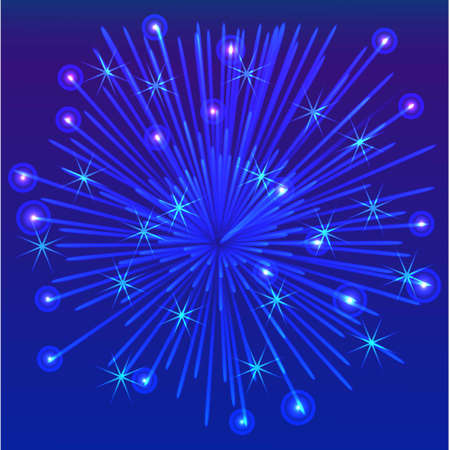 Celebratory fireworks on the background of the night skyのイラスト素材