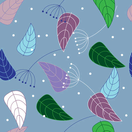 seamless pattern of plant elements - vector illustrationのイラスト素材