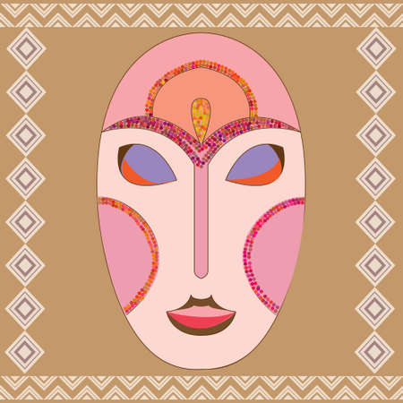 colorful ethnic African maskのイラスト素材