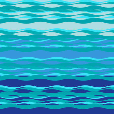 Sea theme, waves and sea breeze, sea background - vector illustration. For the banner, cover art, flyers, cardsのイラスト素材