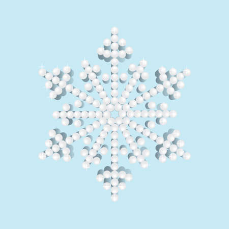 Bright snowflake with pearls, vector illustrationのイラスト素材