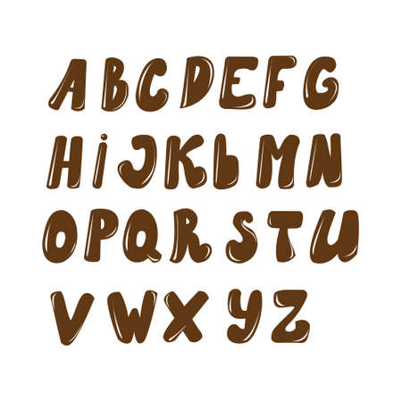Vector English alphabet, drawn in chocolate styleのイラスト素材
