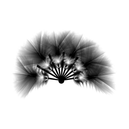 A great fan of fluffy feathers for carnival or masquerade, vector illustration for poster, ads, postcardsのイラスト素材