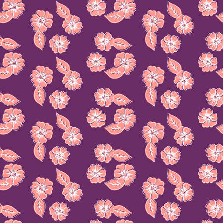 Seamless geometric pattern with abstract flowers and leaves.のイラスト素材