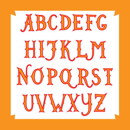 Vintage hand drawn font. Alphabet. Vector.のイラスト素材
