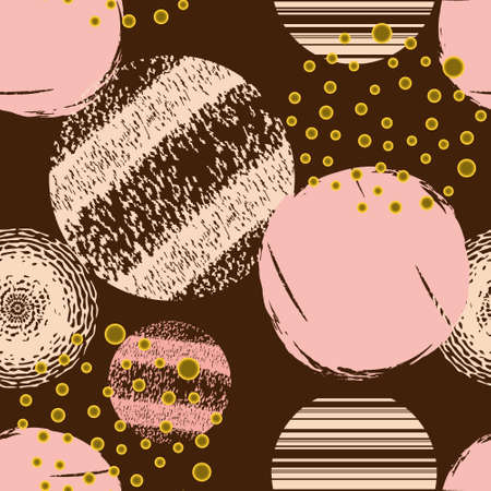 Abstract geometric seamless pattern with circles. Design papers, covers, fabrics, interiors and other surfaces.のイラスト素材