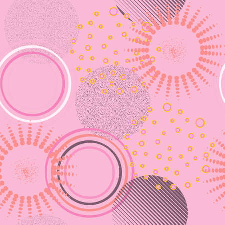 Abstract geometric seamless pattern with circles. Design papers, covers, fabrics, interiors and other surfaces.のイラスト素材