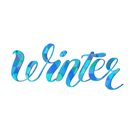 Winter, text design. Vector calligraphy lettering handwritten, typography poster.のイラスト素材