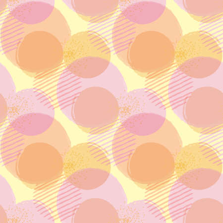 Abstract colorful texture pattern background with circles and stripes for present. Pastel color. Vector illustrationのイラスト素材