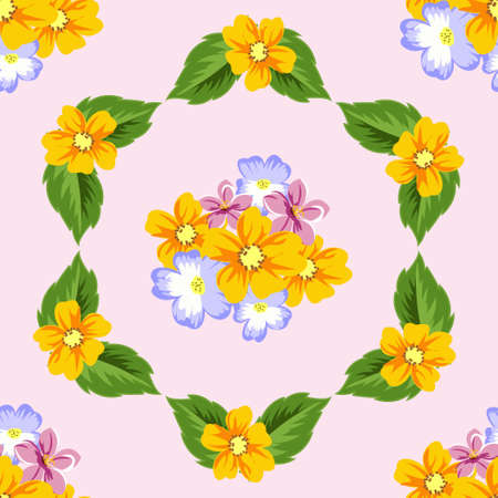 abstract background of flowers. Seamless pattern for design cards, greeting, invitation for a birthday, wedding, party, holiday, celebration. For the decoration. Vector illustrationのイラスト素材