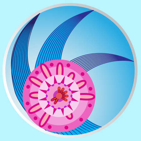 Plate with abstract pattern on light background. vector illustrationのイラスト素材