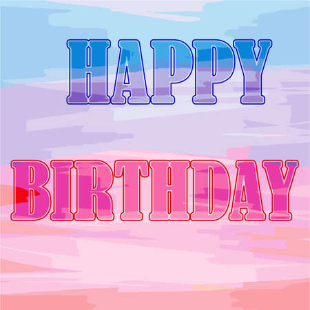 Vector illustration with Happy Birthday words on a beautiful multi-color backgroundのイラスト素材