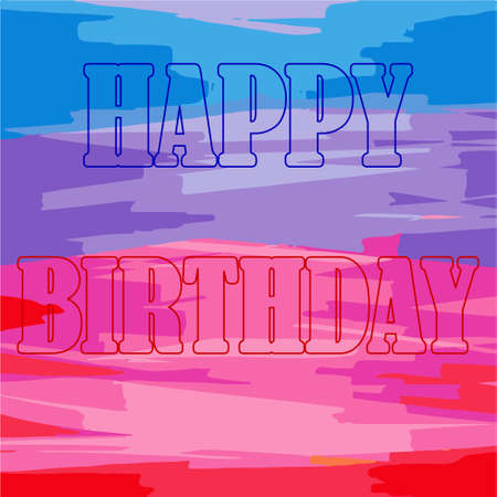 Vector illustration with Happy Birthday words on a beautiful multi-color backgroundのイラスト素材