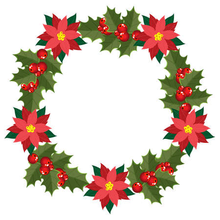 Christmas wreath. Retro abstract banner with Golden Christmas for decorative design with various traditional Christmas accessories, Vector elegant pattern. Happy new year decorationsのイラスト素材