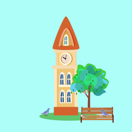 Fantasy house for fairy-tale characters in the style cartoons, vector illustrationのイラスト素材