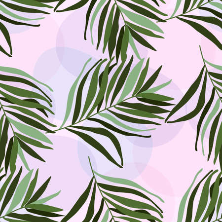 Tropical leaves. Seamless vector pattern, Stylish modern trending watercolor backgroundのイラスト素材