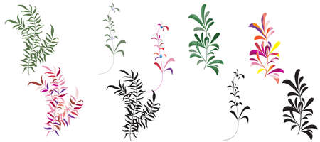 Modern set of abstract elements, minimal design in different styles, vector illustrationのイラスト素材