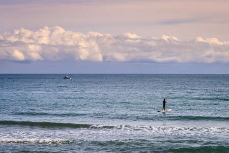 Sea views next the beach and the breakwaterの写真素材