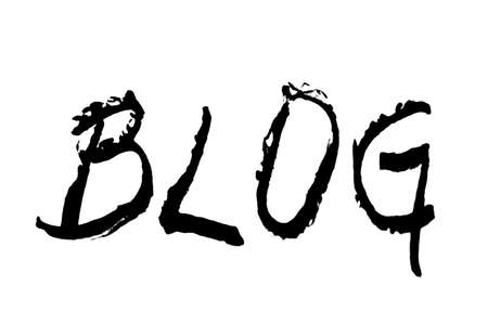 Hand made black blog letters isolated on whiteの写真素材