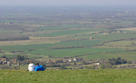 Beautiful view of rolling English countrysideの写真素材