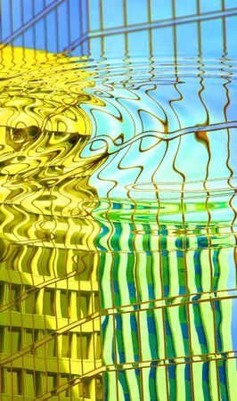 Reflections in water (skyline)の写真素材