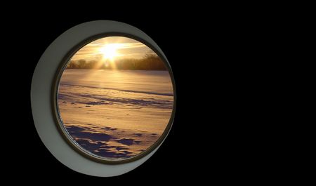 Wintersun outside my windowの写真素材