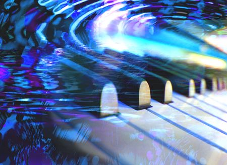 Digital creation of a piano fantasy worldの写真素材