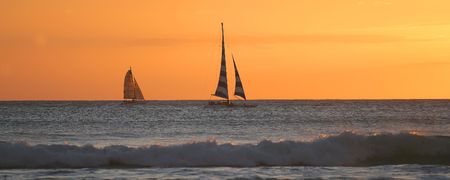 Sunset over the Pacific Oceanの写真素材