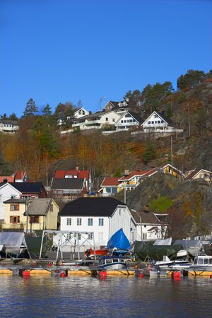 Photo of harbor in Krakeroe, Norway