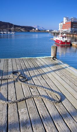 Photoof harbor in Bodo, North of the Polar Circle, Norway