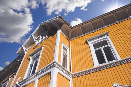 Photo of beautiful house of wood in Norwayの写真素材