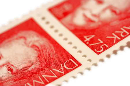 A photo of old Danish stampsの写真素材