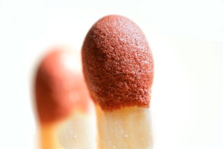 A macro photo of typical Danish matchstickの写真素材