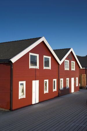 Photo of typical small town houses in Norway