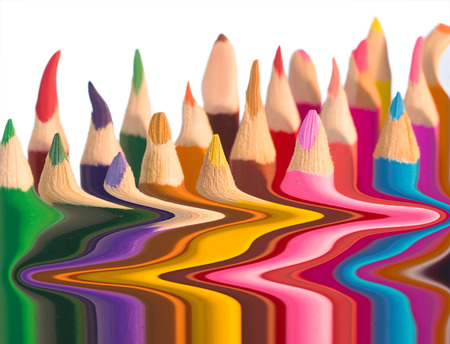 A photo of colorful bending pencilsの写真素材
