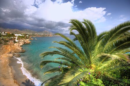 A panoram beach photo a sunny day (Costa del Sol)の写真素材