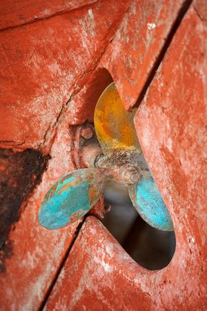 A photo of details of a boatの写真素材