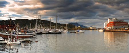 Midtnight sun in Bodo, Norwayの写真素材