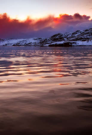 Photo of sunset North of the Polar Circle