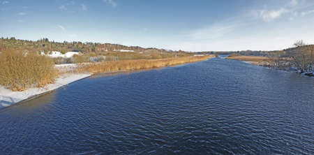 Winter landscape - quite river in Denmark