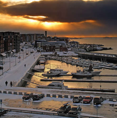 the midday sun in Bodo in wintertimeの写真素材