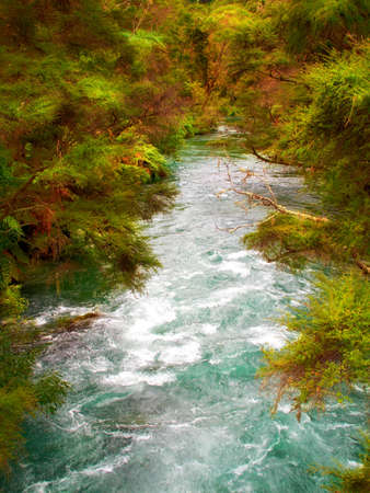 Landscape photo from New Zealand - nature and riverの写真素材