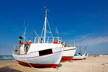 a photo of fishing boats at the beach (Denmark)のeditorial素材