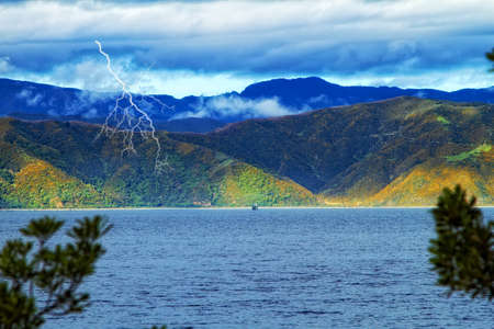 A photo of Sea and mountains  - near Wellington, NZ